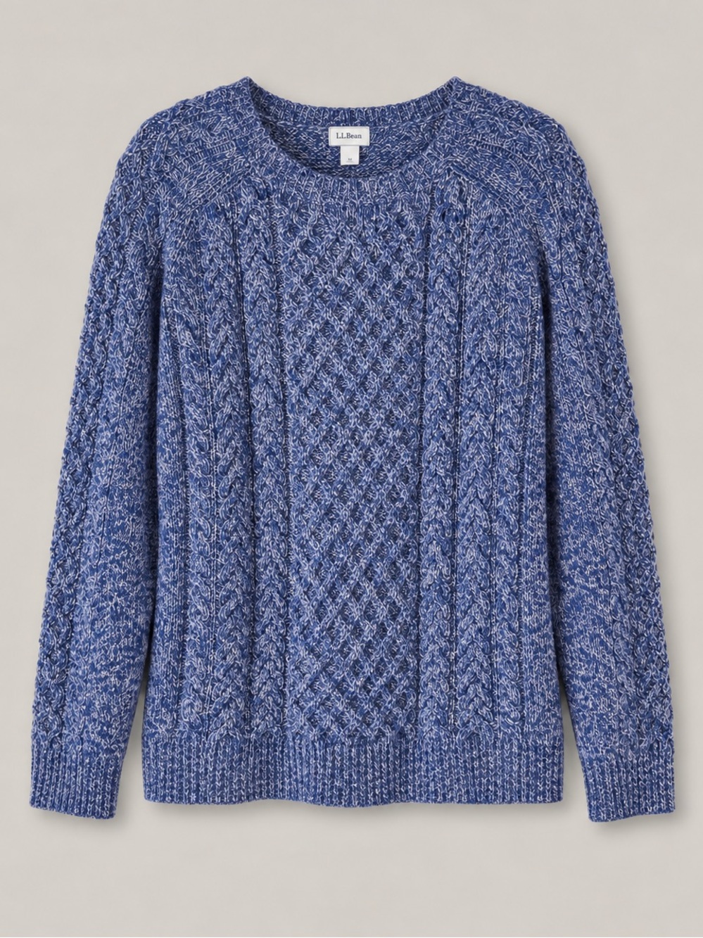 Vintage LL Bean Womens Cable Knit Sweater XL Coastal Fisherman Chunky Scandi